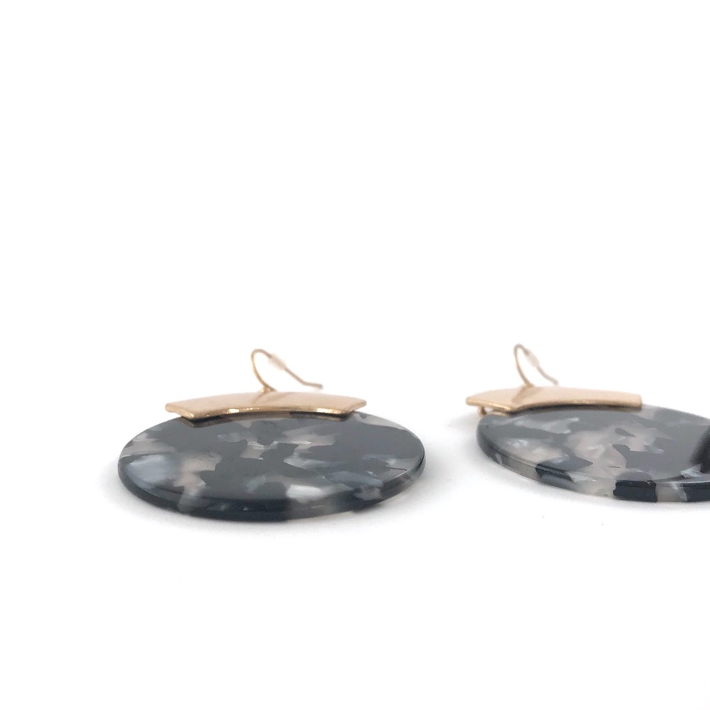 Gold and Black Deco Earrings - Picture 3 of 6